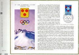 Feuillet Tirage Limité CEF Xes Jeux Olympiques D´hiver Grenoble 1968 - Hiver 1968: Grenoble