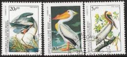 Birds Pelicans 1985 Guinea Bissau 3 Used Stamps Mi 842-44 - Pélicans