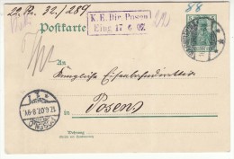 POLAND / GERMAN ANNEXATION 1907  POSTCARD  SENT FROM  CIEPLICE TO POZNAN - Storia Postale