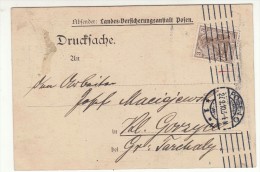 POLAND / GERMAN ANNEXATION 1910  POSTCARD  SENT FROM  POZNAN TO GORZYCE - Cartas & Documentos