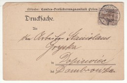 POLAND / GERMAN ANNEXATION 1908  POSTCARD  SENT FROM  POZNAN TO DOPIEWIEC - Covers & Documents