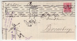 POLAND / GERMAN ANNEXATION 1916 LETTER  SENT FROM  POZNAN TO BYDGOSZCZ - Covers & Documents