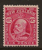 NZ 1909 6d Carmine SG 392 HM WM14 - Nuevos