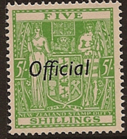 NZ 1938 5/- Arms Official UNHM SG O133 RZ151 - Dienstzegels