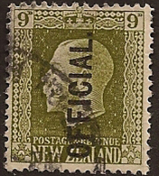NZ 1925 9d Green KGV Official U SG O104 RZ218 - Servizio