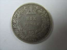 UK GREAT BRITAIN   SIX PENCE 1872 SILVER  Sixpence Victoria Young Head 6 - Altri & Non Classificati