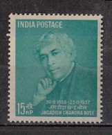 INDIA, 1958,   J C Bose, Botanist, Plant, Physict, Polymath, Physicist, Biologist, Archaeologist,, MNH, (**) - Unused Stamps
