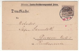 POLAND / GERMAN ANNEXATION 1906  POSTCARD  SENT FROM  POZNAN TO GNIEZNO - Covers & Documents