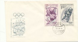 Czechoslovakia / First Day Cover (1964/01 A), Praha 1 (c) - Theme: Olympic Games Innsbruck 1964 - Winter 1964: Innsbruck