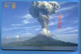 Japan Japon Télécarte Telefonkarte Phonecard - Mountain Berg Vulkan Volcan  390 - 01712 - Vulcani