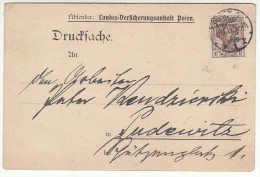 POLAND / GERMAN ANNEXATION 1911  POSTCARD  SENT FROM  POZNAN - Covers & Documents