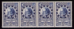 Bande De 4 Timbres Neufs, Tunisie, Cinquantenaire De La Société Des Sciences Médicales, 30 F, 1952 - Unused Stamps