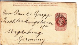 Great Britain Newspaper Wrapper 1/2p Victoria Sent To Germany - Appears Complete Cancel: E.C 52 - Material Postal