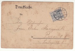 POLAND / GERMAN ANNEXATION 1903  POSTCARD  SENT FROM  POZNAN TO POZNAN - Covers & Documents