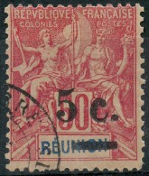 Reunion (1901) N 53a.B (o) Sans Trait Sur L'ancienne Valeur - Usati