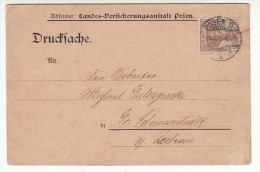 POLAND / GERMAN ANNEXATION 1905  POSTCARD  SENT FROM  POZNAN - Storia Postale