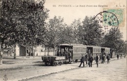 Delcampe - PUTEAUX LE ROND-POINT DES BERGERES BEAU PLAN TRAIN TRAMWAY ANIMEE - Puteaux