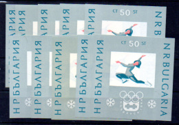 Bulgarie 1964, Jeux Olympiques D’Innsbruck, 10 X  BF 12**, Cote 120 €, - Winter 1964: Innsbruck