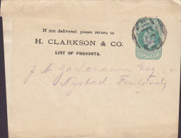 Great Britain Postal Stationery Ganzsache Entier Edward VII. Private Print H. CLARKSON & Co. Wrapper To NYSTAD Finland - Entiers Postaux