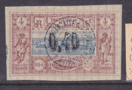 COTE DES SOMALIS N° 22  0.40 S 4C TIMBRE DE 1894 SURCHARGE OBL - Used Stamps