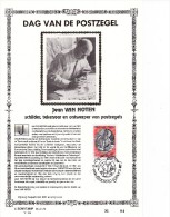 17,569 Bel Sonstamp Sony Stamps PTT Soie 569  2451    Ecrivain Poète Jean Van Noten CS - Carte Souvenir FDC 1992-4-11 Sc - Herdenkingskaarten - Gezamelijke Uitgaven [HK]