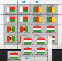 1980 UNO Flaggen Ungarn 1980 New York 363,4-Block+Kleinbogen ** 5€ Bloque Hojita Bloc M/s UN NY Flag Sheetlet Bf Hungary - Other & Unclassified