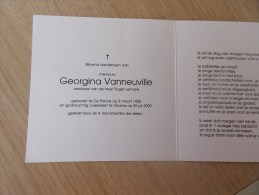 Doodsprentje Georgina Vanneuville De Panne 3/3/1928 Veurne 25/7/2009 ( Roger Lemaire ) - Religion &  Esoterik