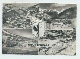 Delcampe - Courchevel (73) : 4 Vues Aériennes Générales Avec Blason  En Hiver 1967 (animé)  GF. - Courchevel