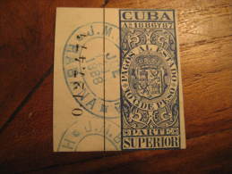 1888 Cancel 1886 / 1887 Fiscal Tax Due Revenue Spain Colonies Area España USA - Cuba (1874-1898)