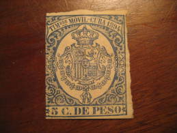 Timbre Movil 1894 Fiscal Tax Due Revenue Spain Colonies Area España USA - Kuba (1874-1898)