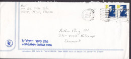 Israel JERUSALEM CAESAR HOTEL Yerushalaiim 1987 Cover Lettera To BALLERUP Denmark - Cartas & Documentos