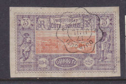 COTE DES SOMALIS N° 16  75c VIOLET BRUN ET ORANGE  VUES DIVERSES DE DJIBOUTI OBL - Gebraucht