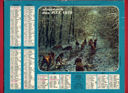 CALENDRIER 1978 CHASSE A COURRE CANAL DE BOURGOGNE  IMPRIMEUR OLLER CALENDRIER DOUBLE - Grand Format : 1971-80