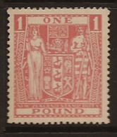 NZ 1931 £1 Pound Arms Pink SG F158 UNHM PE71 - Steuermarken/Dienstmarken