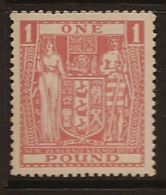 NZ 1931 £1 Pound Arms Pink SG F158 UNHM PE71 - Fiscali-postali