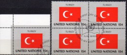 UNO Flagge Türkei 1980 New York 348+4-Block Aus Kleinbogen O 2€ Bloque Hoja Bloc M/s United State Flags Sheet Bf TURKEY - Sonstige & Ohne Zuordnung