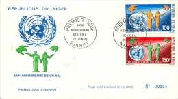 NIGER  1970  25è Ann Organisation Des Nations Unies   FDC  Poste Aérienne - Niger (1960-...)