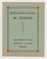 Brochure Kolenhandel W. Egging Te Arnhem 1935 - Coal Trade - Vecchi
