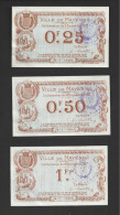 Lot De 3 Billets  Ville De Mayennel (53)  -  1 Frs  -  0.50 Frs  -  0.25 Frs  -  1917 - Bons & Nécessité