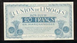 Bon Pour 20 Frs  -  L'union De Limoges  -  Année 60 - Bons & Nécessité