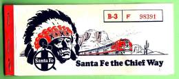 UNITED STATES - Railway / Santa Fe Railway, Ticket, Year 1968 - Mundo