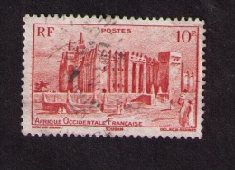 Timbre Oblitéré Afrique Occidentale Française, Mosquée, Soudan, 1947 - Gebraucht