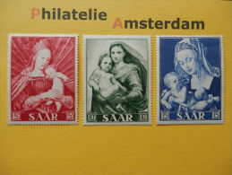 Saar 1954, ARTS / MADONNA / HOLBEIN RAPHAEL DÜRER: Mi 351-53, ** - Madonna