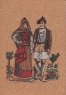 CPA CORK MATERIAL, FOLKLORE COSTUMES, COUPLE FROM QUARTU - Quartu Sant'Elena