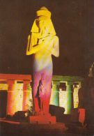 CPA LUXOR- STATUE OF PINUTEM PHARAON AND HIS WIFE BY NIGHT - Louxor