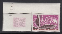 St Pierre Et Miquelon 1969 MNH Sc 389 1fr Ringed Seals, Margin Copy - Unused Stamps