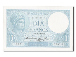 Billet, France, 10 Francs, 10 F 1916-1942 ''Minerve'', 1940, 1940-10-24, SPL - 10 F 1916-1942 ''Minerve''