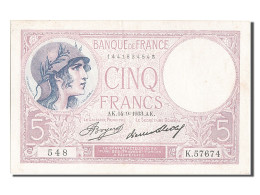 Billet, France, 5 Francs, 5 F 1917-1940 ''Violet'', 1933, 1933-09-14, TTB - 5 F 1917-1940 ''Violet''