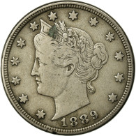 Monnaie, États-Unis, Liberty Nickel, 5 Cents, 1889, Philadelphie, TTB - 1883-1913: Liberty (Liberté)