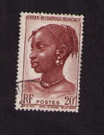 Timbre Oblitéré Afrique Occidentale Française, Jeune Fille De La Côte-d´Ivoire, P. Gandon, 1947 - Gebraucht